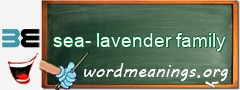 WordMeaning blackboard for sea-lavender family